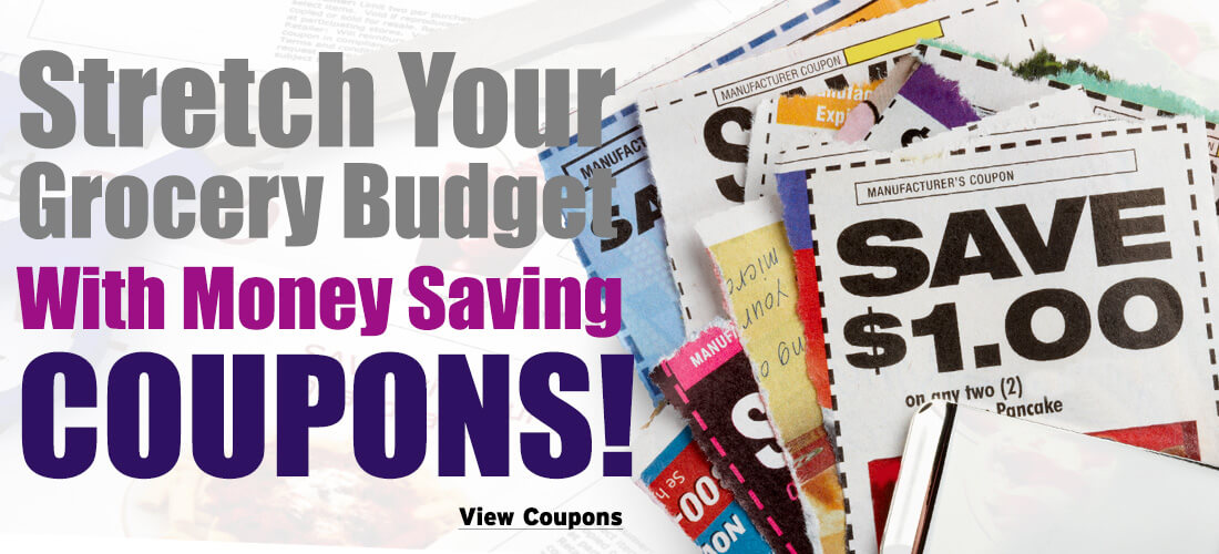 Stretch your grocery budget with money saving coupons!